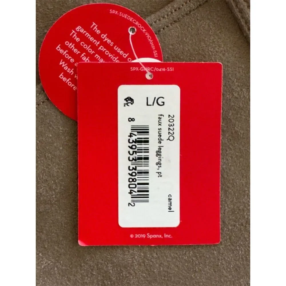 SPANX Women's Faux Suede High Waist Leggings Brown Size L‎ Petites